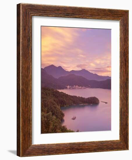 Taiwan, Nantou, View of Sun Moon Lake at Sunset-Jane Sweeney-Framed Photographic Print