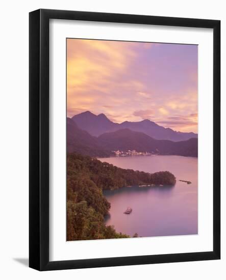 Taiwan, Nantou, View of Sun Moon Lake at Sunset-Jane Sweeney-Framed Photographic Print