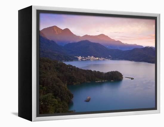 Taiwan, Nantou, View of Sun Moon Lake at Sunset-Jane Sweeney-Framed Premier Image Canvas