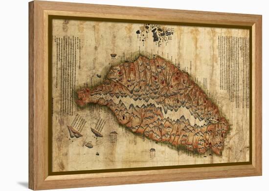 Taiwan - Panoramic Map-Lantern Press-Framed Stretched Canvas