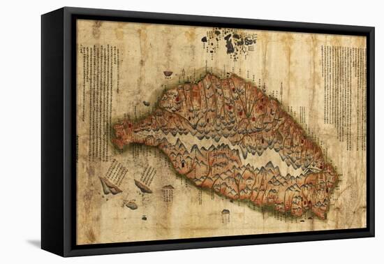 Taiwan - Panoramic Map-Lantern Press-Framed Stretched Canvas