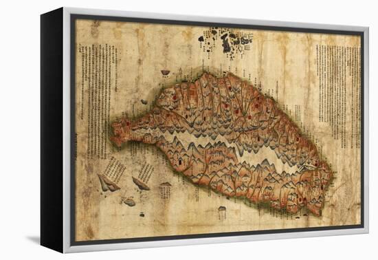 Taiwan - Panoramic Map-Lantern Press-Framed Stretched Canvas