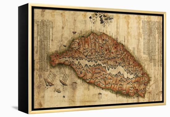 Taiwan - Panoramic Map-Lantern Press-Framed Stretched Canvas