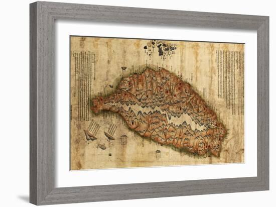 Taiwan - Panoramic Map-Lantern Press-Framed Art Print