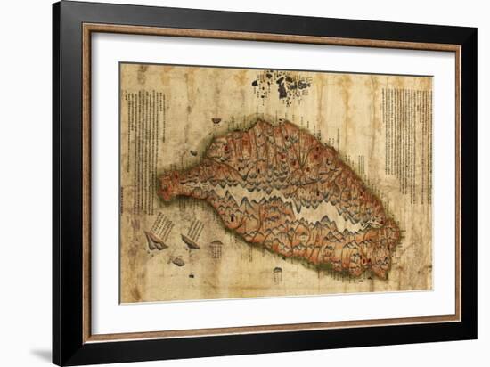 Taiwan - Panoramic Map-Lantern Press-Framed Art Print