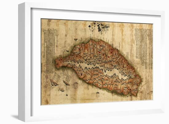 Taiwan - Panoramic Map-Lantern Press-Framed Art Print