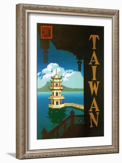 Taiwan: Sun Moon Lake, c.1950-null-Framed Giclee Print