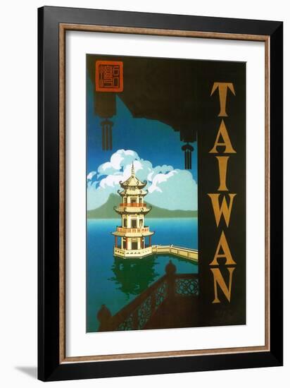 Taiwan: Sun Moon Lake, c.1950-null-Framed Giclee Print