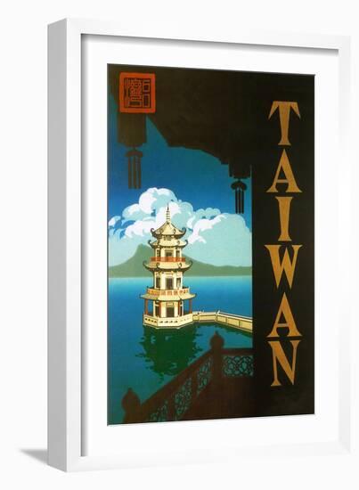 Taiwan: Sun Moon Lake, c.1950-null-Framed Giclee Print