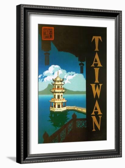 Taiwan: Sun Moon Lake, c.1950-null-Framed Giclee Print