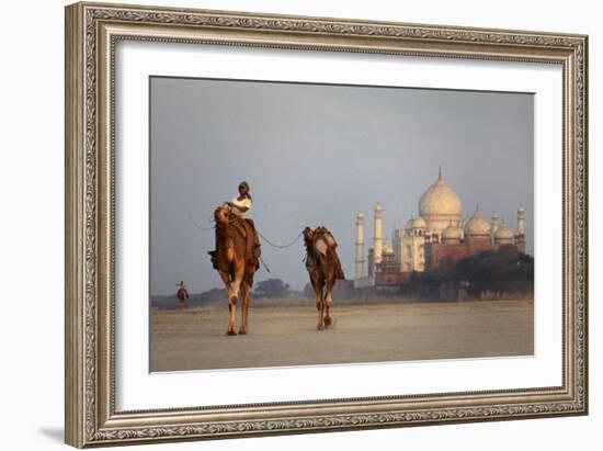 Taj Mahal Camels-Charles Bowman-Framed Photographic Print