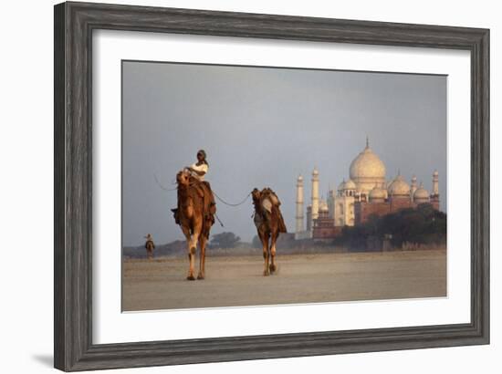 Taj Mahal Camels-Charles Bowman-Framed Photographic Print