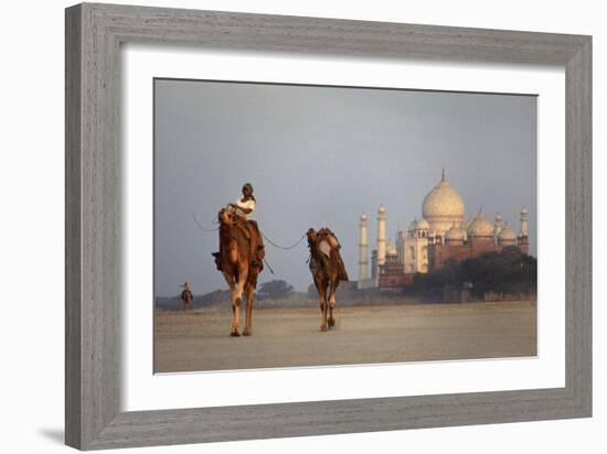 Taj Mahal Camels-Charles Bowman-Framed Photographic Print