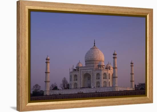 Taj Mahal North Side Viewed across Yamuna River at Sunset, Agra, Uttar Pradesh, India, Asia-Peter Barritt-Framed Premier Image Canvas