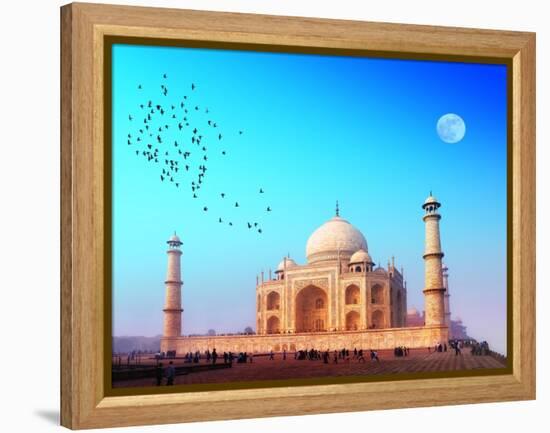 Taj Mahal Palace In India. Indian Temple Tajmahal-SergWSQ-Framed Stretched Canvas