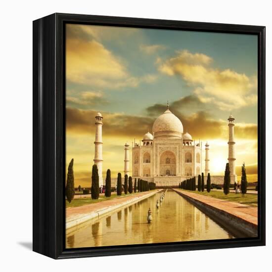 Taj Mahal Palace In India On Sunrise-Andrushko Galyna-Framed Stretched Canvas