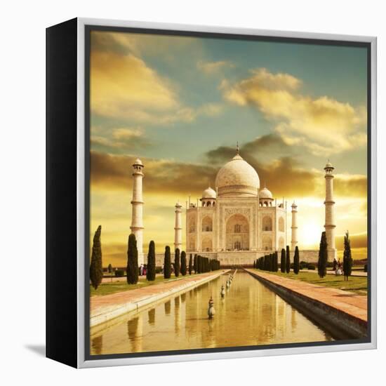 Taj Mahal Palace In India On Sunrise-Andrushko Galyna-Framed Stretched Canvas