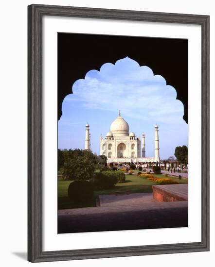 Taj Mahal Through Ornate Arch-Charles Bowman-Framed Photographic Print