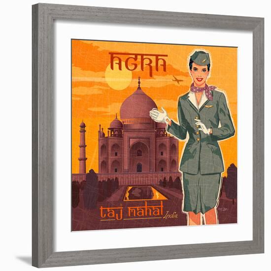 Taj mahal-Bruno Pozzo-Framed Art Print