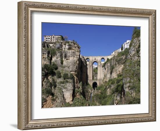 Tajo Gorge and New Bridge, Ronda, Malaga Province, Andalucia, Spain, Europe-Jeremy Lightfoot-Framed Photographic Print