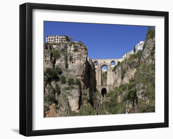 Tajo Gorge and New Bridge, Ronda, Malaga Province, Andalucia, Spain, Europe-Jeremy Lightfoot-Framed Photographic Print