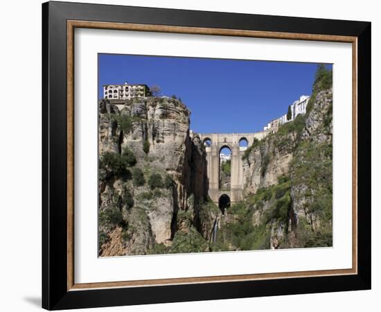 Tajo Gorge and New Bridge, Ronda, Malaga Province, Andalucia, Spain, Europe-Jeremy Lightfoot-Framed Photographic Print