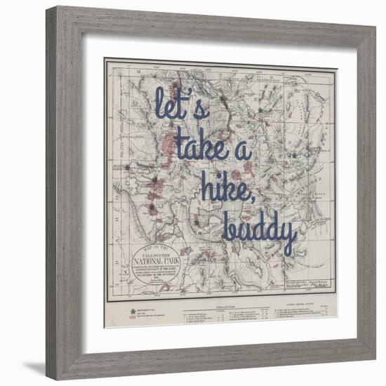 Take a Hike, Buddy - 1881, Yellowstone National Park 1881, Wyoming, United States Map-null-Framed Giclee Print