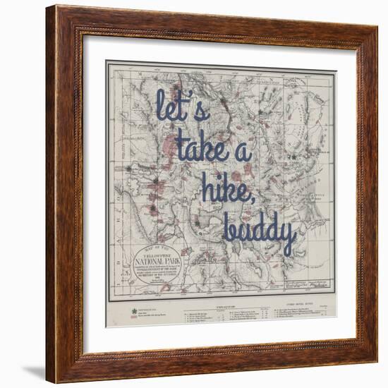 Take a Hike, Buddy - 1881, Yellowstone National Park 1881, Wyoming, United States Map-null-Framed Giclee Print