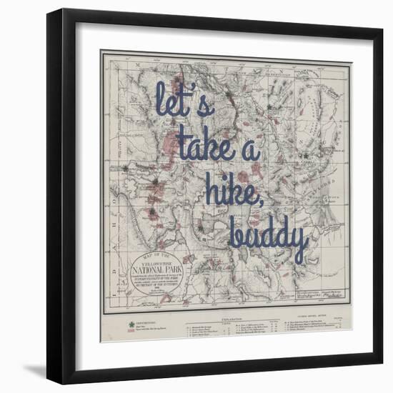 Take a Hike, Buddy - 1881, Yellowstone National Park 1881, Wyoming, United States Map-null-Framed Giclee Print