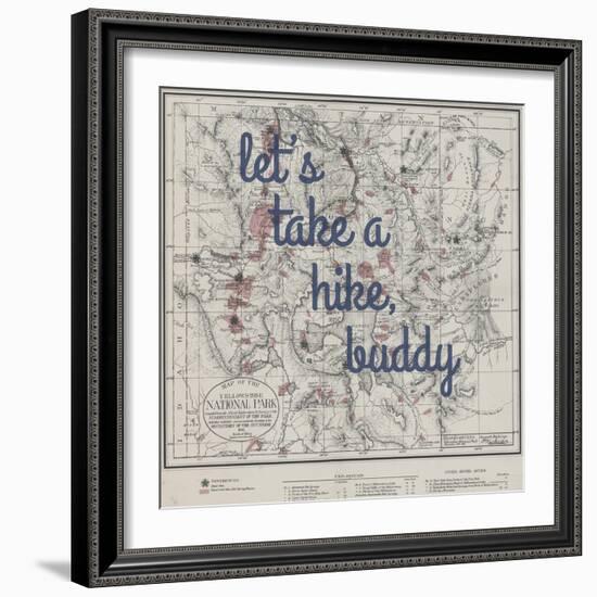 Take a Hike, Buddy - 1881, Yellowstone National Park 1881, Wyoming, United States Map-null-Framed Giclee Print