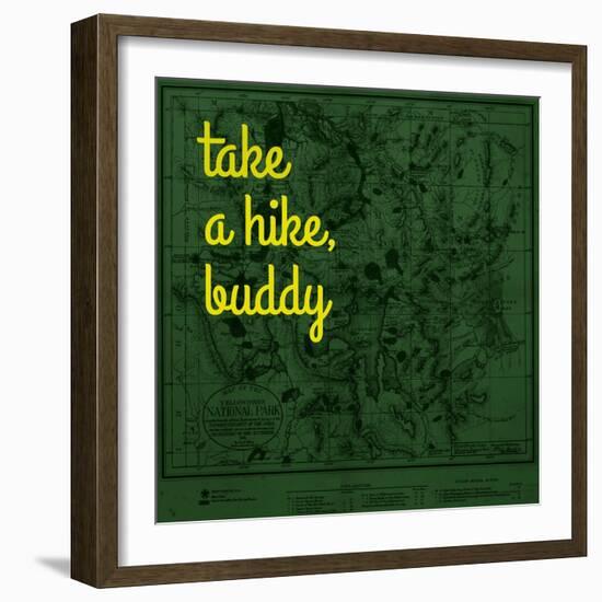 Take a Hike, Buddy - 1881, Yellowstone National Park 1881, Wyoming, United States Map-null-Framed Premium Giclee Print