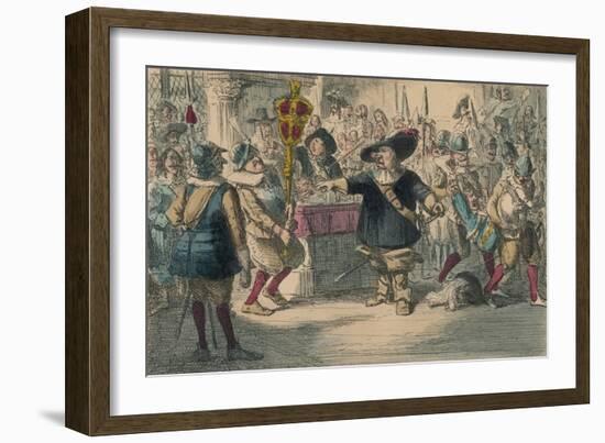 Take Away That Bauble: Cromwell Dissolving the Long Parliament, 1850-John Leech-Framed Giclee Print