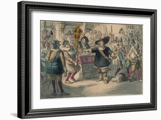 Take Away That Bauble: Cromwell Dissolving the Long Parliament, 1850-John Leech-Framed Giclee Print