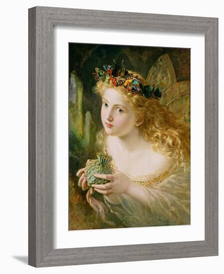 Take the Fair Face of Woman, and Gently Suspending, with Butterflies, Flowers, and Jewels Attending-Sophie Anderson-Framed Giclee Print