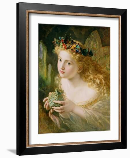 Take the Fair Face of Woman, and Gently Suspending, with Butterflies, Flowers, and Jewels Attending-Sophie Anderson-Framed Giclee Print