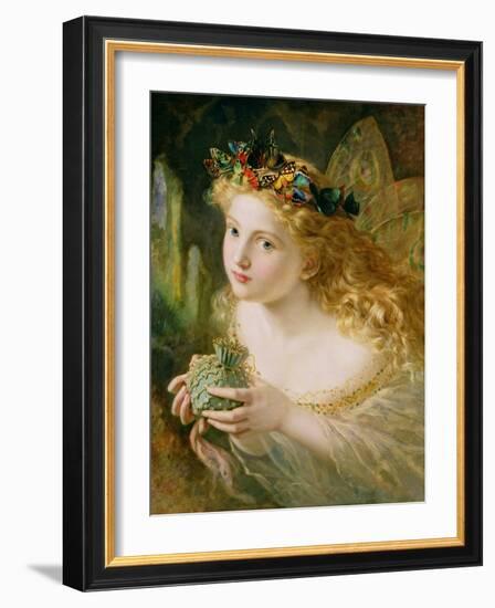 Take the Fair Face of Woman, and Gently Suspending, with Butterflies, Flowers, and Jewels Attending-Sophie Anderson-Framed Giclee Print