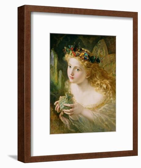 Take the Fair Face of Woman, and Gently Suspending, with Butterflies, Flowers, and Jewels Attending-Sophie Anderson-Framed Premium Giclee Print