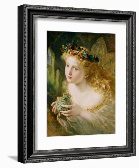 Take the Fair Face of Woman, and Gently Suspending, with Butterflies, Flowers, and Jewels Attending-Sophie Anderson-Framed Premium Giclee Print