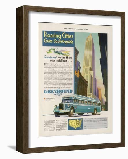 Take the Greyhound Lines to New York-null-Framed Art Print