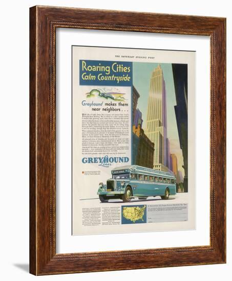 Take the Greyhound Lines to New York-null-Framed Art Print