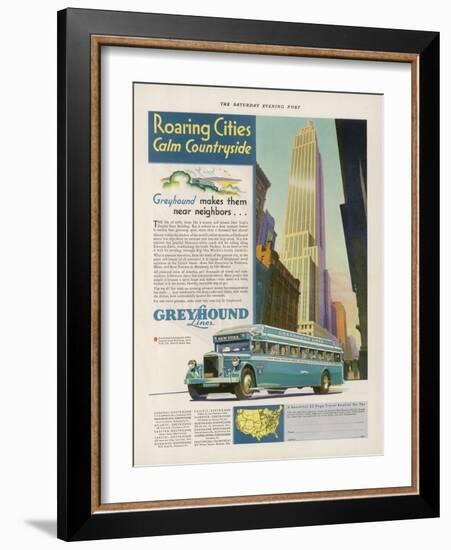 Take the Greyhound Lines to New York-null-Framed Art Print