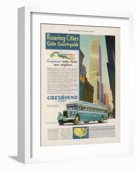 Take the Greyhound Lines to New York-null-Framed Art Print