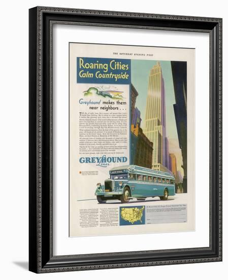 Take the Greyhound Lines to New York-null-Framed Art Print