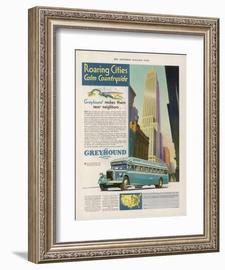 Take the Greyhound Lines to New York-null-Framed Art Print