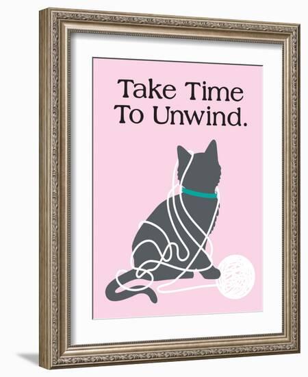 Take Time to Unwind-Cat is Good-Framed Art Print