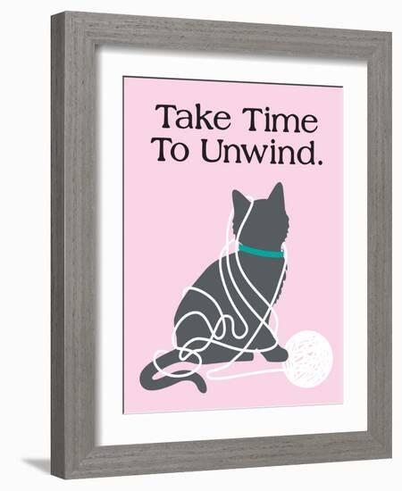 Take Time to Unwind-Cat is Good-Framed Art Print