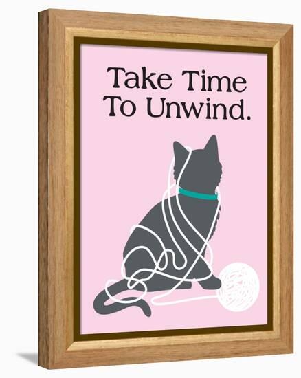 Take Time to Unwind-Cat is Good-Framed Stretched Canvas