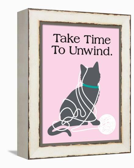 Take Time to Unwind-Cat is Good-Framed Stretched Canvas