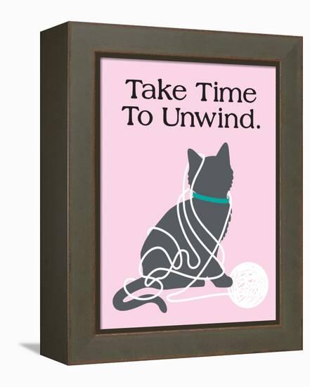 Take Time to Unwind-Cat is Good-Framed Stretched Canvas