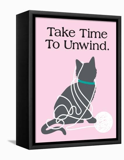 Take Time to Unwind-Cat is Good-Framed Stretched Canvas